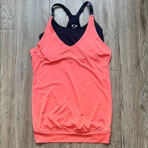 Oakley Coral Pink Overlay Active Tank with Black Inner Shelf